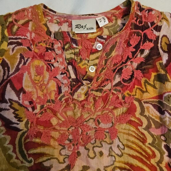 Raj Kids Adorable Bohemian Ethnic Inspired Colorful Tunic - Size 1-2 Years - Picture 13 of 13